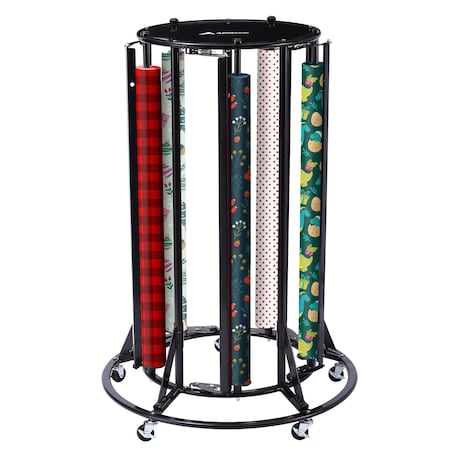 Adiroffice Large Steel Paper Roll Holder, Dispenser  and Cutter Stand with Wheels ADIKI300-01-MK